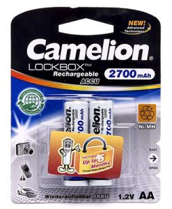 Pin sạc AA HR6 Camelion Ni-Mh 1.2V 2700 mAh vỉ 2 viên