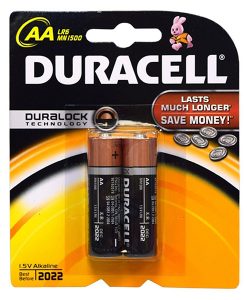 Pin tiểu AA LR6 Duracell MN1500 Alkaline 1.5V vỉ 2 viên