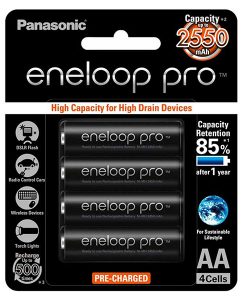 Pin sạc AA Panasonic Eneloop BK-3HCCE/4B Ni-Mh 1.2V 2550 mAh vỉ 4 viên